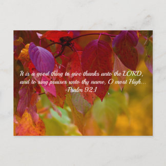 Carte Postale L'automne laisse la Bible chrétienne Verse Psaumes