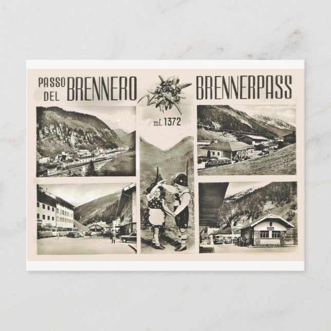 Carte Postale L'Autriche, passage de Brenner, liant l'Autriche (Devant)