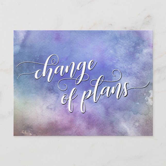 Carte Postale Lavage à l'aquarelle Changement de plans Mariage r (Devant)