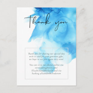Carte Postale Lavage de couleur bleu aqua de budget pour mariage