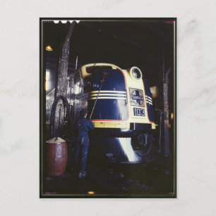 Carte Postale Lavage de locomotives 1939