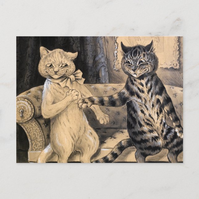 Carte Postale L'avance par Louis Wain (Devant)