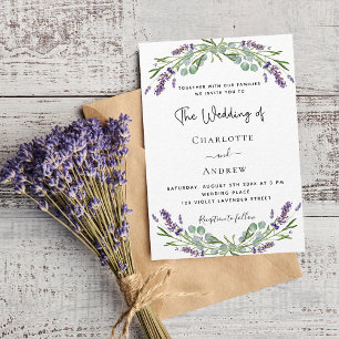 Carte Postale Lavande eucalyptus faire-part de mariage de verdur