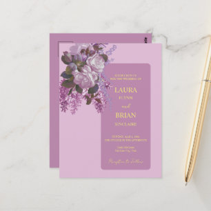 Carte Postale Lavande, Roses et Lilacs, Mariage budgétaire