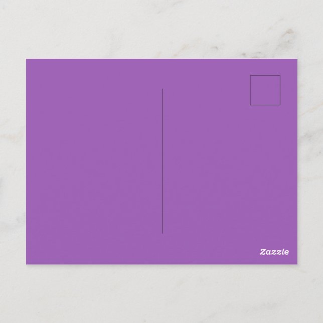 Carte postale lavande violet brillante pour Messag (Dos)