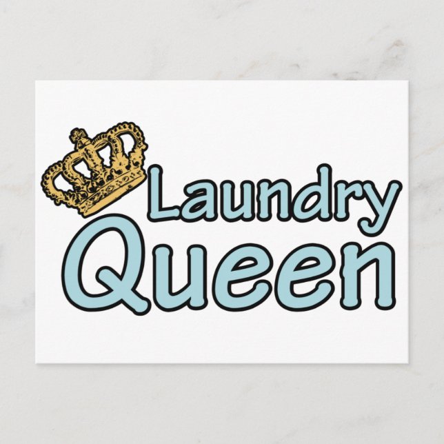 Carte Postale Lave-linge Reine avec couronne (Devant)