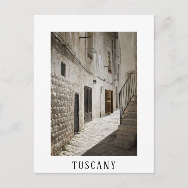 Carte Postale Lave-linge suspendue à sécher dans une ruelle en I (Devant)