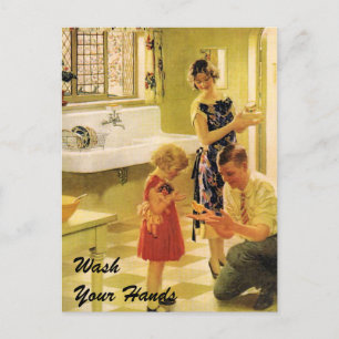 Carte Postale Lave-toi les mains