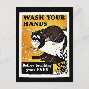 Carte Postale Lave-toi les mains