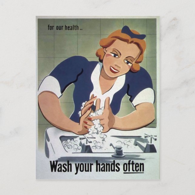 Carte Postale Lave-toi les mains (Devant)