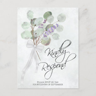 Carte Postale Lavender Eucalyptus Répondre gentiment Mariage RSV