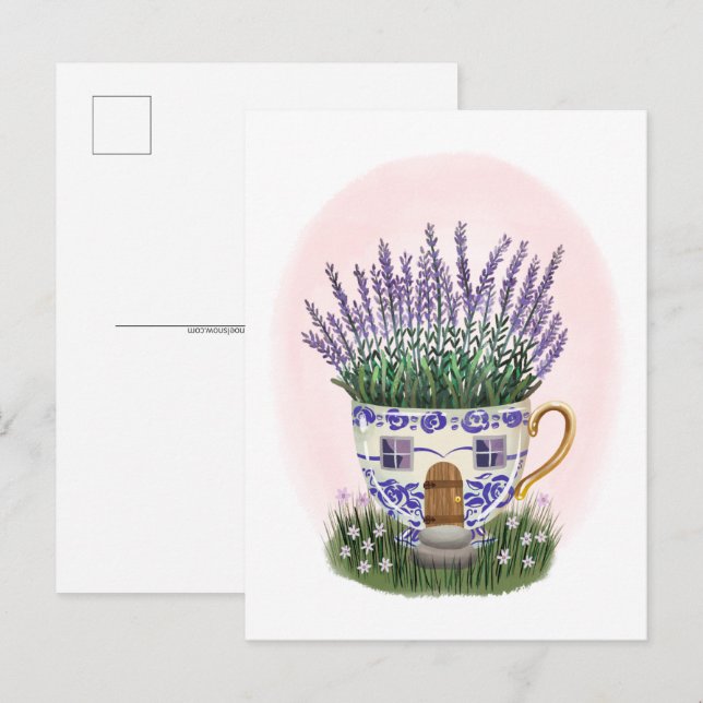 Carte postale Lavender Teacup (Devant / Derrière)