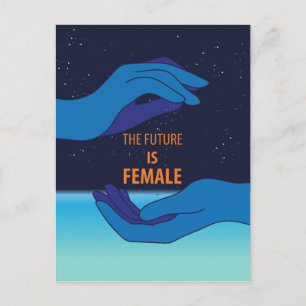 Carte Postale L'avenir est Femme starry lettering ciel