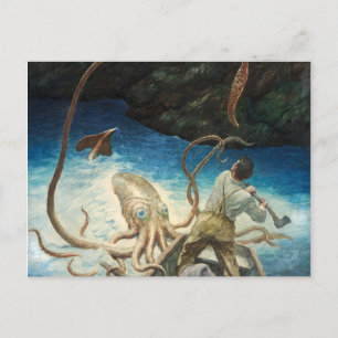 Carte Postale L'aventure du calmar géant par N. C. Wyeth