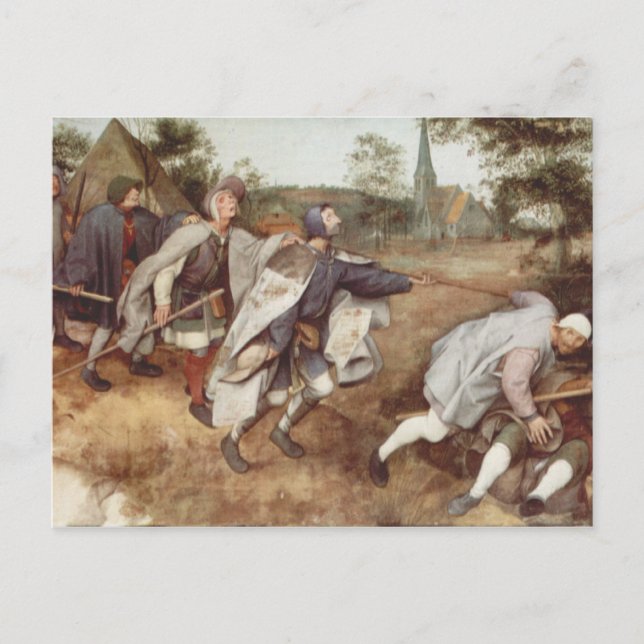 Carte Postale L'aveugle menant les abat-jour - 1568 (Devant)