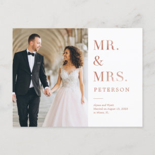 Carte Postale Lavish Rose Gold Faire-part Mariage