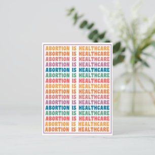 Carte Postale L'avortement est la santé Rainbow Postcard