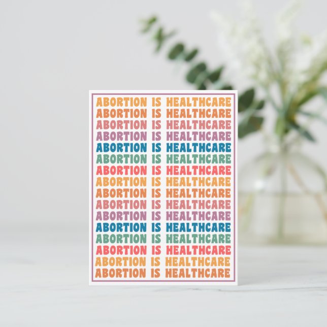 Carte Postale L'avortement est la santé Rainbow Postcard (Debout devant)