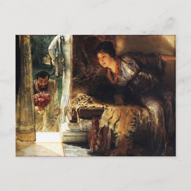 Carte Postale Lawrence Alma-Tadema 1883 - Les pas de bienvenue (Devant)