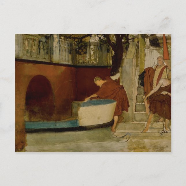 Carte Postale Lawrence Alma-Tadema -L'embarquement sur la barque (Devant)