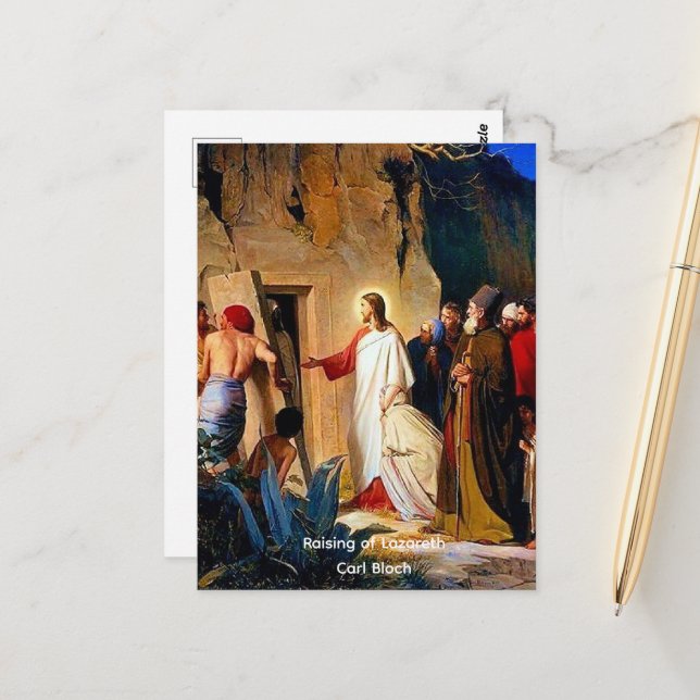 Carte Postale Lazare, Carl Bloch, (Devant/Arrière en situation)