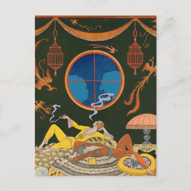 Carte Postale Laziness par George Barbier (Devant)