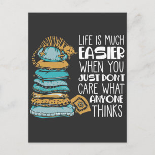 Carte Postale Lazy Chat Cute Kitten La vie est beaucoup plus fac