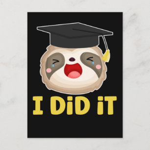 Carte Postale Lazy Student Graduate Sloth Graduation
