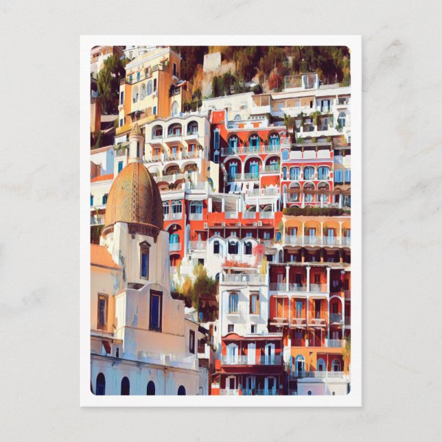 Carte Postale ldp POSITANO - ville - église Père Noël Maria Assu (Devant)