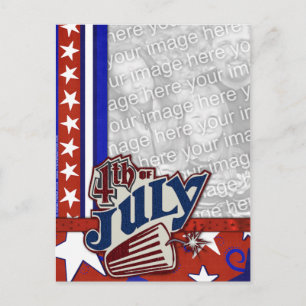 Carte Postale Le 4 Juillet Firecracker - VOTRE PHOTO INSCRITE