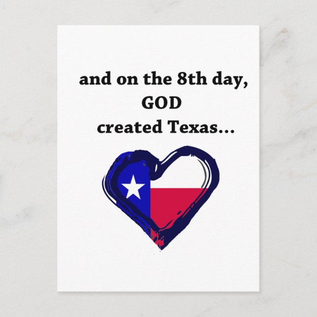 Carte Postale Le 8e jour, Dieu créa le Texas (Devant)