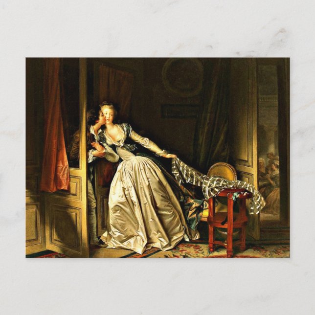 Carte Postale Le baiser volé, tableau de Jean-Honore Fragonard (Devant)
