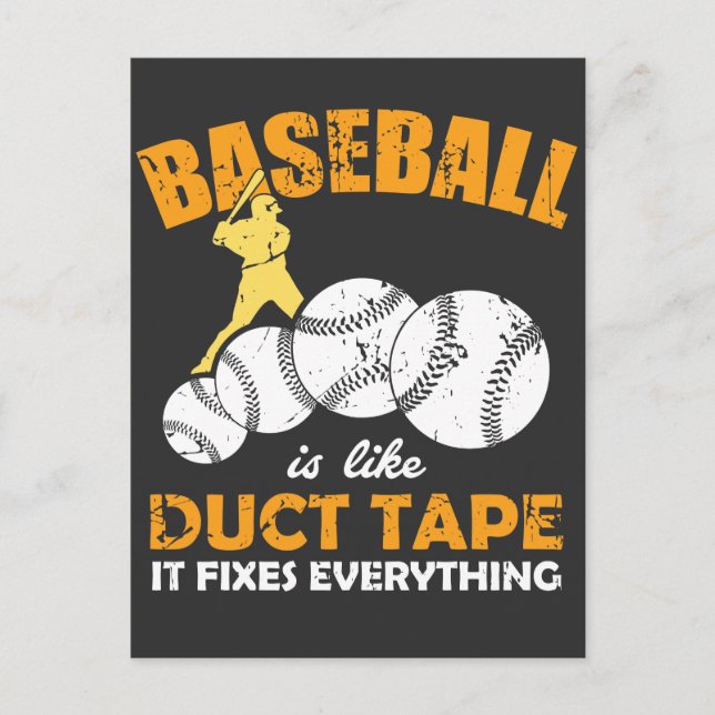Carte Postale Le baseball est comme le scotch, il répare tout (Devant)