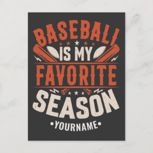 Carte Postale Le baseball est ma saison préférée