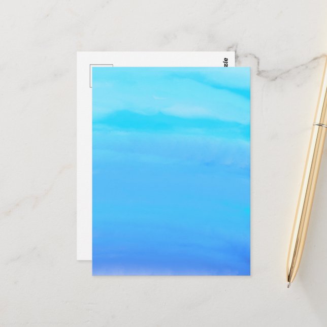 Carte Postale Le bleu comme le ciel l'art Abstrait (Devant/Arrière en situation)