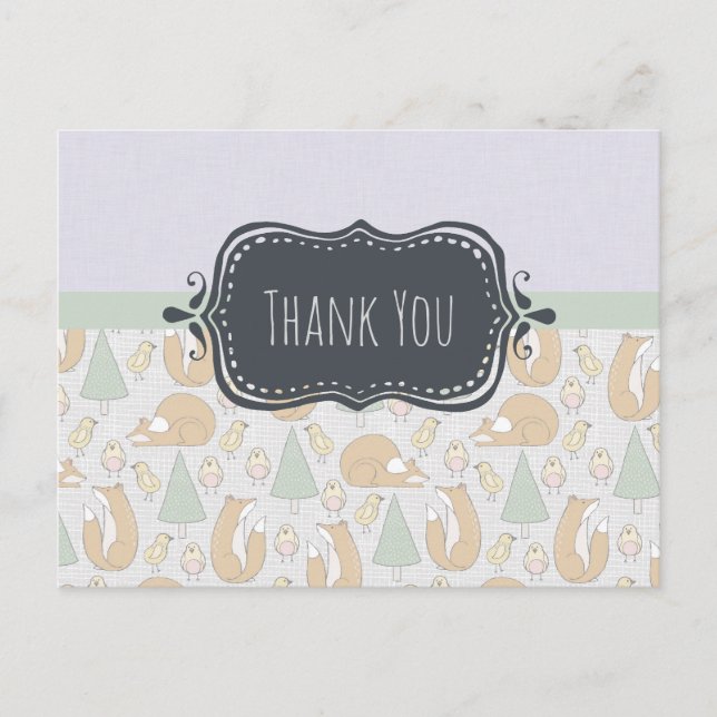 Carte Postale Le bois mignon crée le Merci Motif (Devant)