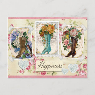Carte Postale Le bonheur est Victorian Steampunk Boots Postcard