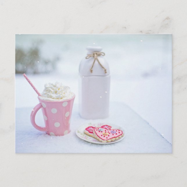 Carte Postale Le cacao et une forme cardiaque Les cookies Soyez  (Devant)