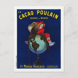 Carte Postale Le Cacao Poulain France Poster vintage 1911