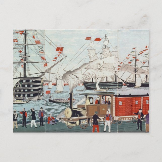 Carte Postale Le cadeau du commodore Perry d'un chemin de fer (Devant)