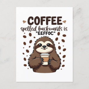 Carte Postale Le café épelé vers l'arrière est eeffoC Caffeine S