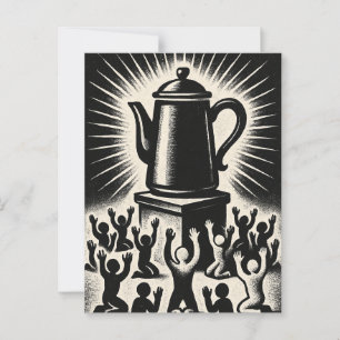 Carte Postale Le café est ma religion – Adorez le café