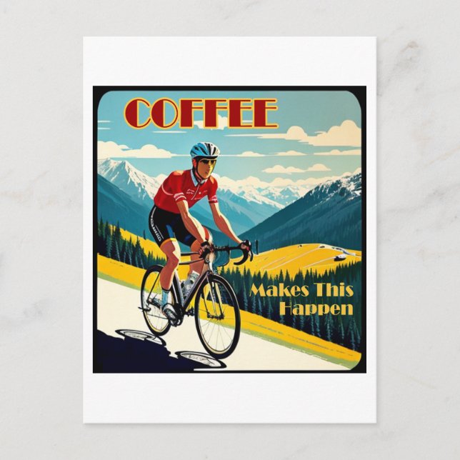 Carte Postale Le Café Fait Que Cela Se Passe En Cyclisme (Devant)
