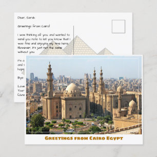 Carte Postale Le Caire Egypte avec mosquée