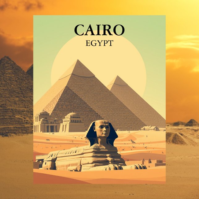 Carte Postale Le Caire Egypte Pyramides & Sphinx Voyage Vintage (Cairo Egypt travel postcard)