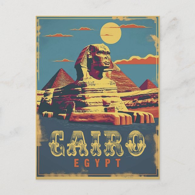 Carte Postale Le Caire : Sphinx Vintage (Devant)