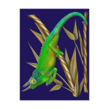 Le caméléon de Jackson traînant dans le bambou