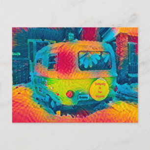 Carte Postale Le Camping Retro Colorful Est Pour Les Hippies Art