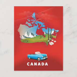 Carte Postale Le Canada a illustré les imprimés de voyage.