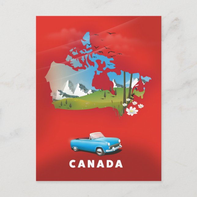 Carte Postale Le Canada a illustré les imprimés de voyage. (Devant)